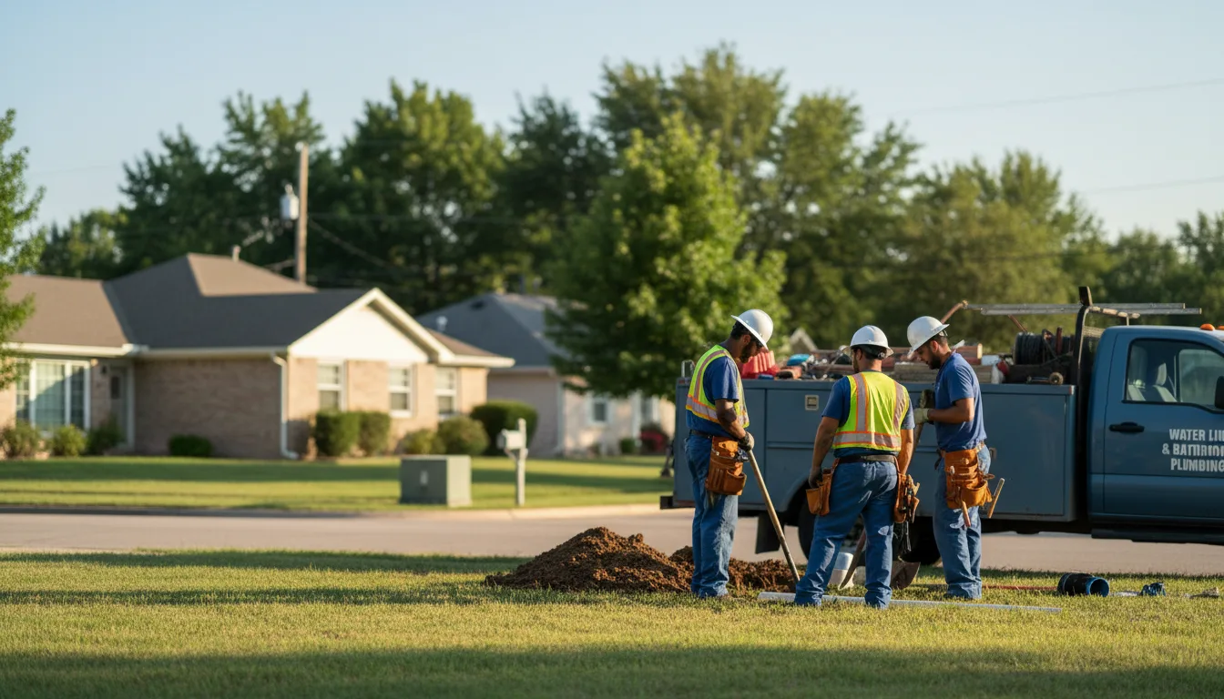 Residential water line and bathroom plumbing service in Tyler, TX
